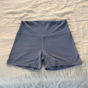 Aritzia High-Rise Athletic Shorts in Dusty Blue